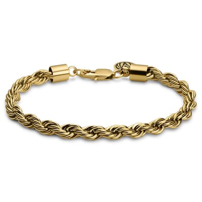 Essentials | 6 mm Goudkleurige Armband met Gedraaide Schakels