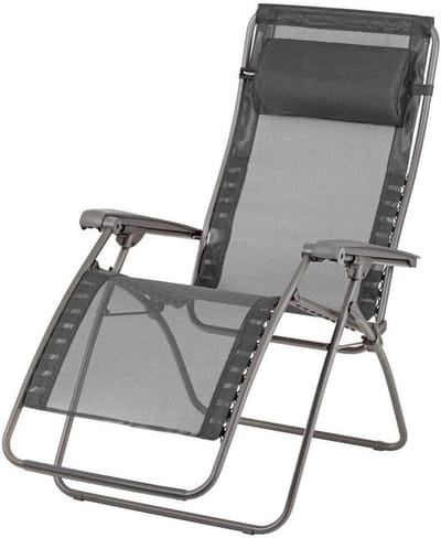 Relaxstoel - Ligstoel - Ontspannen in tuin - Zero gravity positie - 81-115 x 67 x 87-163 cm - Zwart