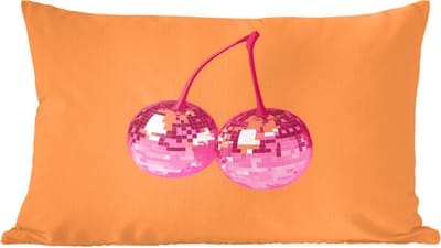 Sierkussens - Kussentjes Woonkamer - 60x40 cm - Discoballen - Kers - Spiegels - Roze