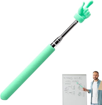 Aanwijsstok - Uitschuifbare wijzer - Klas presentaties - Aandacht trekkend ontwerp - 55 cm uitgeschoven - Groen