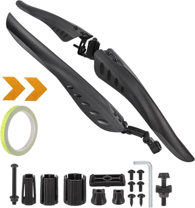 Verstelbare Fietsmodderschermen Set met Reflecterende Tape en Pijlen voor 24-29 Inch Fietsen, Universele Spatbescherming Voor en Achter