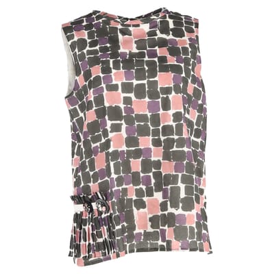 Max Mara tanktop met print en plooien in veelkleurig katoen