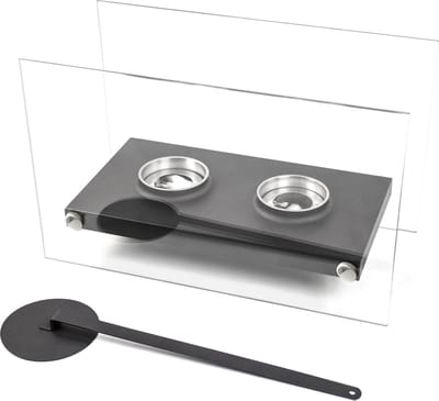 Bio ethanol brander - tafelhaard - 36x18x22cm - gehard glas