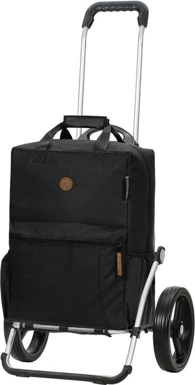 Andersen SHOPPER MANUFAKTUR Boodschappentrolley met laptopvak Royal Shopper Carl Black Zwart 107cm
