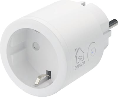 Deltaco Smart Home 1x Slimme Draadloze Stekker - WiFi - 10A - 2400W - Timer - Wit