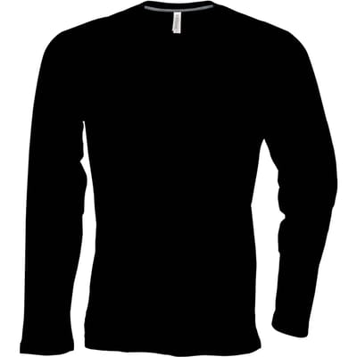 Kariban T-shirt V-hals lange mouwen K358 - Black - 3XL