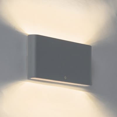 QAZQA batt - Moderne LED Wandlamp voor buiten - 2 lichts - D 30 mm - Donkergrijs - Buitenverlichting