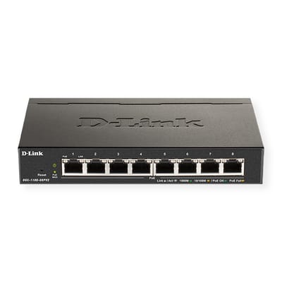 D-Link DGS-1100-08PV2 8-Port Gigabit PoE Smart Managed Switch