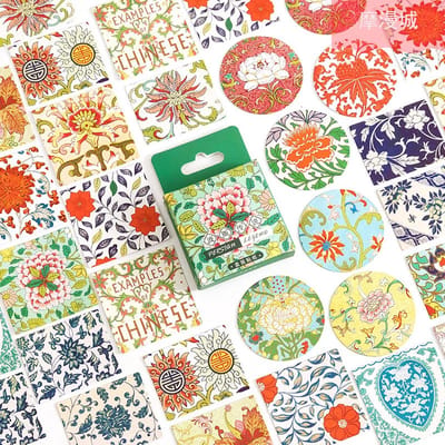 Bullet Journal & Planner Stickers 46x – Bloemen Patroon Persian Tiles – Perzische Tegels – Sinterklaas, Kerst & Schoencadeau – Cadeaus onder 5 euro