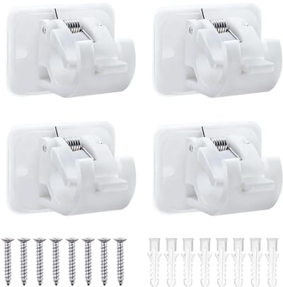 Dailygoods- Houders Zelfklevend - Gordijnhouders - Kleefhaken - Gordijnroede - Wandhaken - 4 Stuks Kunststof - Gordijnhaak