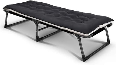 Campingbed - Lounge Stoel - Buiten Ontspannen - Zelfnivellerend - 185 x 68 x 35 cm - Grijs