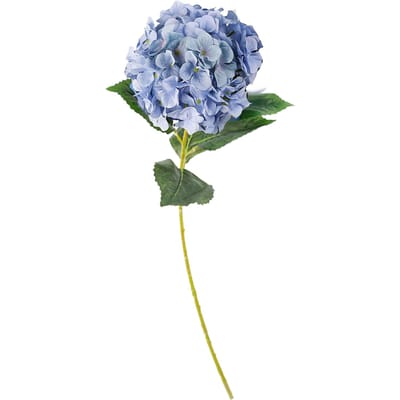 Hortensia Fleur Artificielle Résistante à la Décoloration Toucher Réel Tige Unique Fleur d'Hortensia Simulée Fausse Soie pour Maison Mariage bleu clair