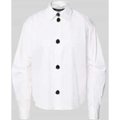 regular fit blouse van katoen met ballonmouwen