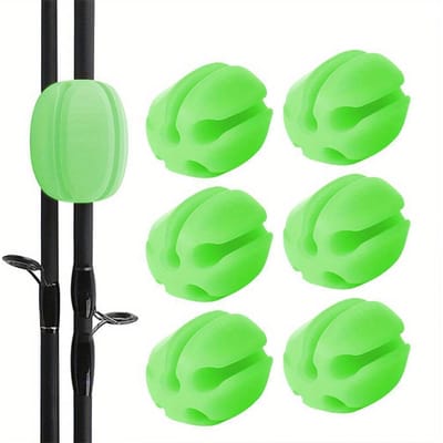 6 stuks siliconen hengelhouder balriemen 5 gaten lichtgewicht vistuigbinders organizer opbergrekken visaccessoires groen