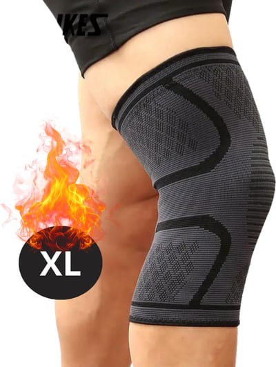 Nivard Kniebrace - Sportbrace Knie - Knee Sleeves - Knee Sleeves Powerlifting - Compressie Knie Brace - Knee Wraps - Knee Support - Dames - Heren - Comfortabel - Zwart - Maat XL