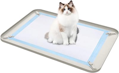 Hondenpotje Tray - Puppy Pad Houder - Hygiënisch Trainen - Lekvrij Ontwerp - 23.3 x 17.3 x 8.2 cm - Wit