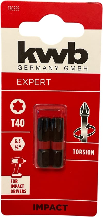 KWB 2 bitjes torsion 25 mm T40 s2