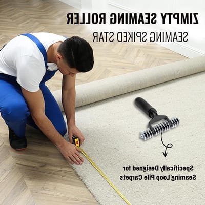 Naden Roller - Tapijt Groomer - Tapijt Onderhoud - Extra Brede Kop - 25 cm - Grijs