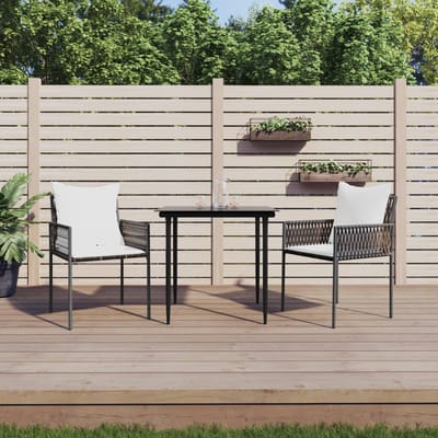 vidaXL - Tuinstoelen - 2 - st - met - kussens - 54x61x83 - cm - poly - rattan - bruin