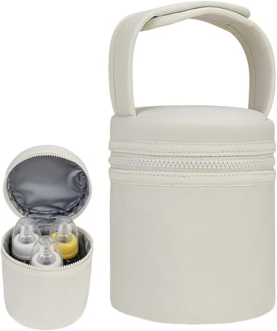 Moedermelk koeltas - handtas voor het bewaren van melk -opbergtas voor flessen -12.5*12.5*25.5cm- afneembaar schouderbandontwerp - flessenkoeler - waterdicht, constante temperatuur - perfect voor reizen, buiten, borstvoeding, kolven en babyverzorging