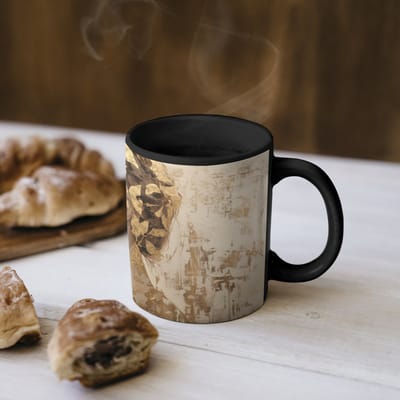 Magische Mok - Foto op Warmte Mokken - Koffiemok - Vrouw - Goud - Abstract - Textuur - Magic Mok - Beker - 350 ML - Theemok
