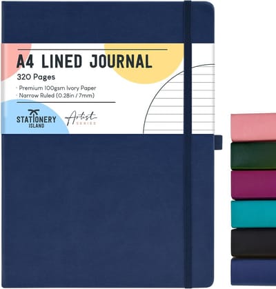 Thijox - A4 Gelinieerd Notitieboek - 320 Pagina's - Dikke Dagboek - 100 g/m² Papier - Perfect voor Schrijven, Studeren, Werken - Bosbes Kleur - Ideaal