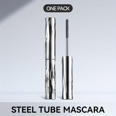 Stalen buis wimpers mascara waterdichte zijden vezel mascara zwarte lange krullende wimperextensions niet-klonterende ogen make-up cosmetica 1pc