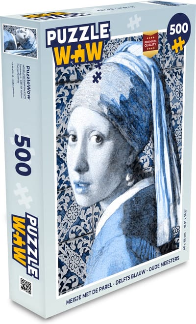Puzzel Meisje met de parel - Delfts blauw - Oude meesters - Legpuzzel - Puzzel 500 stukjes