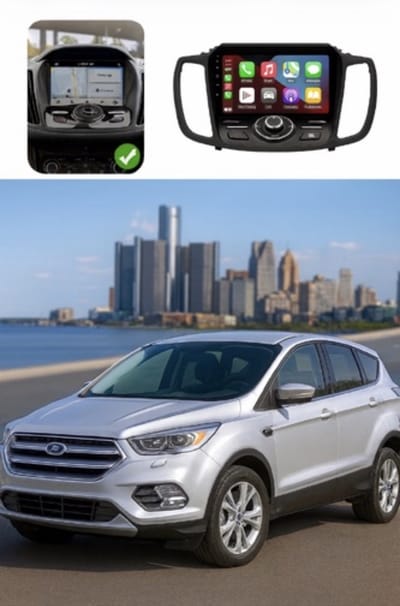ADIVOX T1 9 inch geschikt voor Ford C-Max/Kuga 2016-2020 Android 15 CarPlay/Auto/Wifi/RDS/DSP/DAB+
