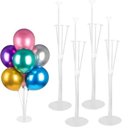 Ballonstandaard set met herbruikbare stokken - Voor babyshower, verjaardag, bruiloft - Ideaal voor vloer en tafelopstelling - Geschikt voor tuinfeesten.