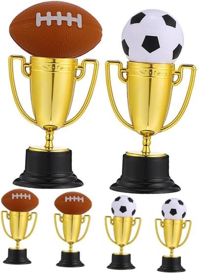Minitrofeeën Sets - Gouden Bekers - Sportwedstrijden - Motiverend Ontwerp - 12 cm - Diverse kleuren