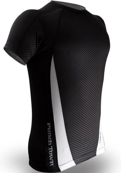 PunchTown Rash Guard Dark Carbon Korte Mouwen Zwart - S