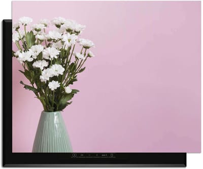 KitchenArt - Blush & Bloom - Inductie Beschermer - 76x51.5 cm - Kookplaat Beschermer - Luxe Afdekplaat Inductieplaat - Anti-slip & Oprolbaar - Beschermmat Inductiekookplaat