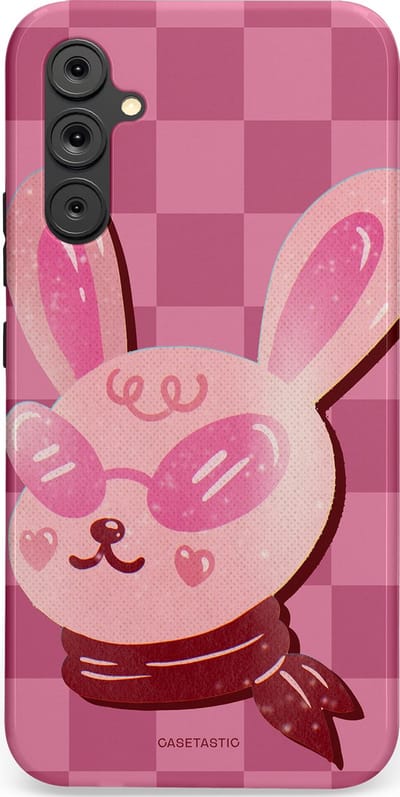 Casetastic Hoesje Geschikt voor Samsung A34 (5G) - Stijlvolle Beschermende Duo-layer Case - Luxe konijntje