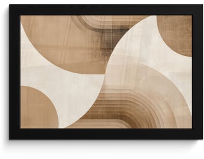 Poster in lijst - Fotolijst 30x20 cm - Posters - Retro - Geometrische lagen - Aardetinten - Posterlijst zwart - Decoratie - Wanddecoratie woonkamer - Muurdecoratie slaapkamer
