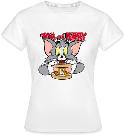 Tom En Jerry Sandwich Muis Broodje T-Shirt Dames