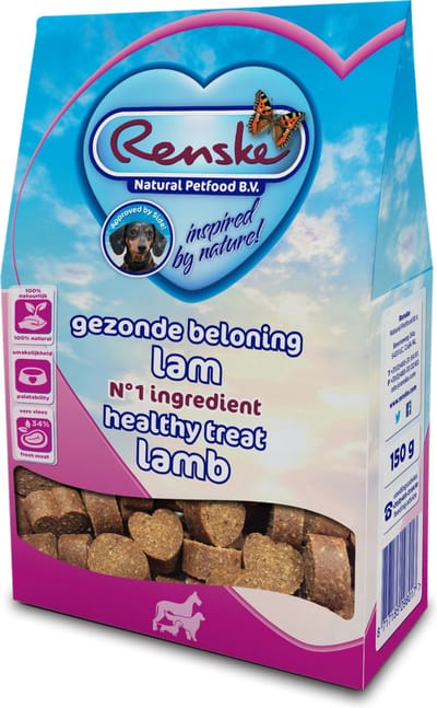 Renske Gezonde Beloning Hartjes Lam - Hondensnack - 150 g