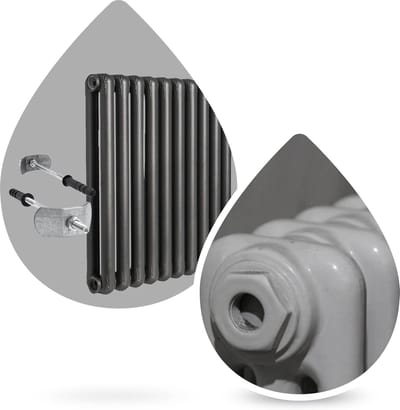 Radiatorbevestiging - Gietijzeren radiator anker - Muurbevestiging - Verzinkt staal - 3 x 6 x 3 cm