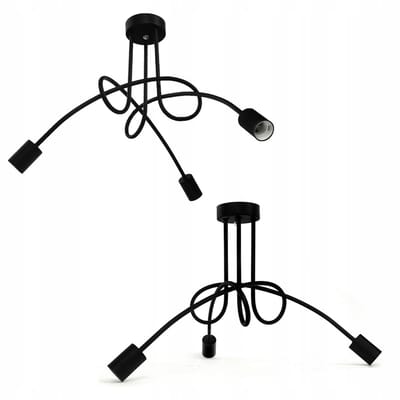 Moderne Zwarte Loft Hanglamp - 3 lichtpunten