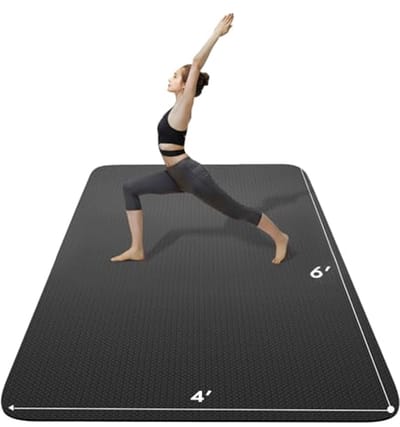 Grote Yogamat 150 x 10 cm - 1,4 cm Dikke Oefenmat met Bundellinten - Milieuvriendelijke TPE Fitnessmat voor Yoga, Pilates en Gym