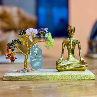 Yoga Edelsteenboom – Mudra Pose – Zeven Chakra's – Gekantelde Boom – 100 Stenen