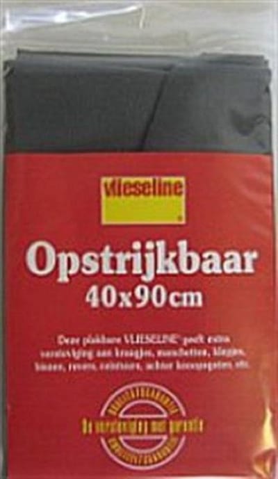 Vlieseline Opstrijkbaar Zwart/ Donkergrijs 40 x 90 cm