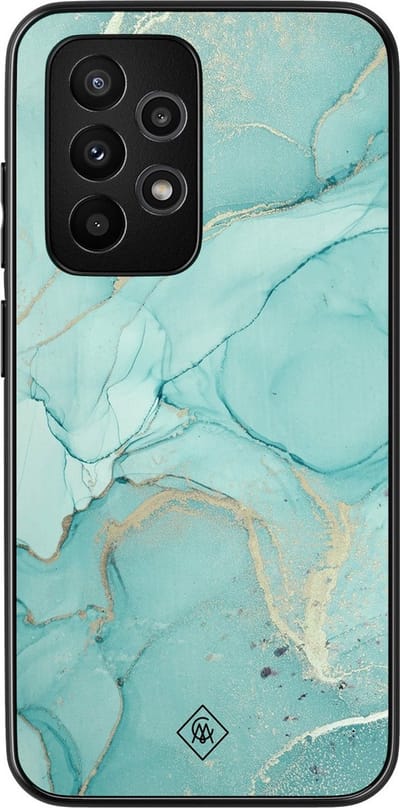 Casimoda® hoesje - Geschikt voor Samsung Galaxy A53 - Marmer mint groen - Zwart TPU Backcover - Marmer - Mint