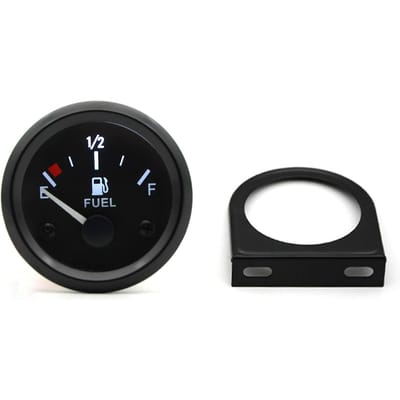2 '' 52 mm brandstofniveaumeter, wijzer 12V autobrandstoftankmeter met LED-achtergrondverlichting Velg Automotive-meters Only Fuel Level Gauge black
