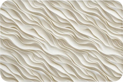 Badmat 90x60 cm - Antislip - Golven - Wit - Minimalistisch - Badmatten voor badkamer - Badkamermat - Douchemat - Badkamer mat