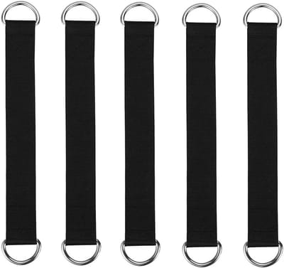 Platte Schommelbanden - Ophangriemen - Tuin en Buiten - Sterke Gesp Sluiting - 3.8 x 50 cm - Zwart