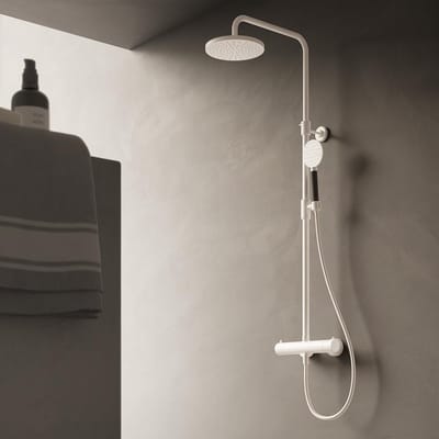 Hotbath Cobber SDS9 opbouw regendoucheset met ronde handdouche en 20cm ronde hoofddouche aan glijstang chroom