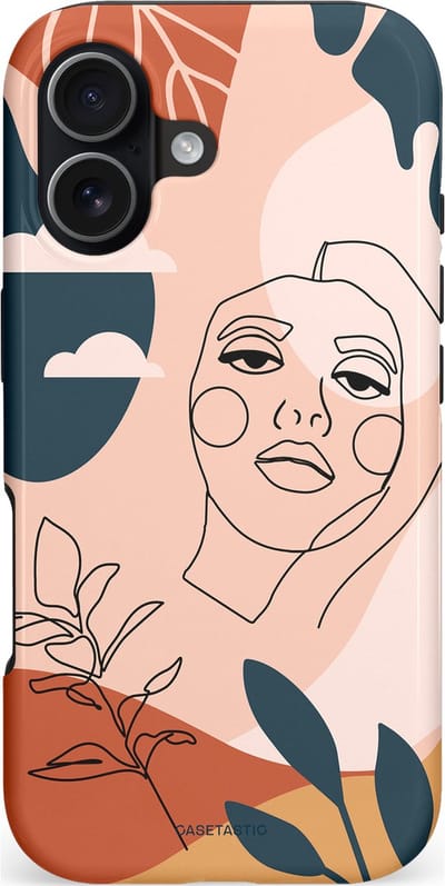 Casetastic hoesje geschikt voor Apple iPhone 17 - MagSafe - Dubbellaagse bescherming - Zachte contour - Fashion Case - Perzik Zand Donkergrijs Wit