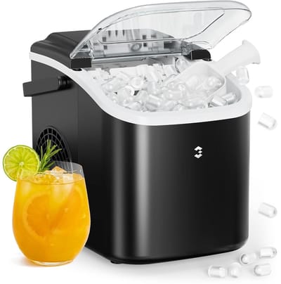 IJsblokjesmachine 12 kg per Dag – IJs in 6 Minuten – 2 Formaten, Zelfreinigend en Stil onder 35 dB