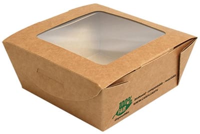 40 Verpakkingen voor delicatessen Pappe pure hoekig 650 ml 4,5 cm x 12 cm x 12 cm bruin 100% Fair